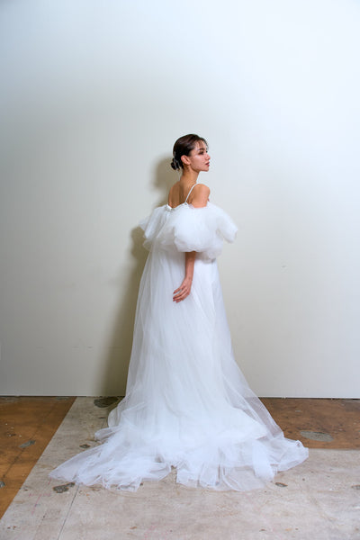 2way バルーンスリーブ ロングトレーンドレス(W364)