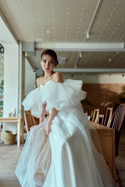 2way バルーンスリーブ ロングトレーンドレス(W364)