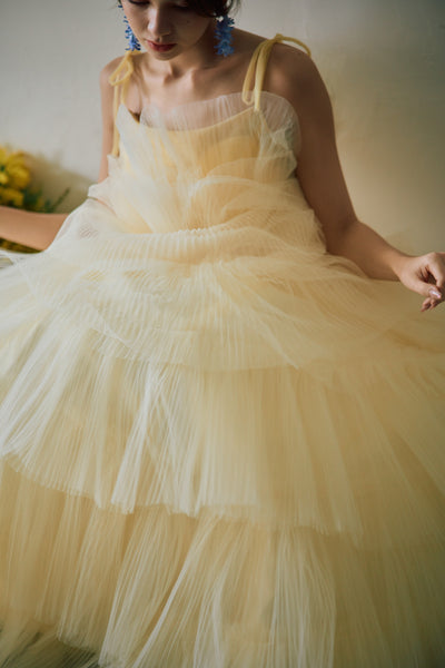 リボンショルダー フリルドレス(N02)