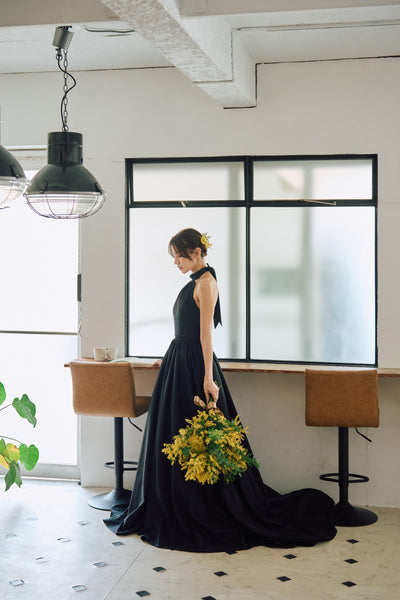 アメリカンスリーブ タフタドレス(W292BK)