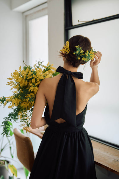 アメリカンスリーブ タフタドレス(W292BK)