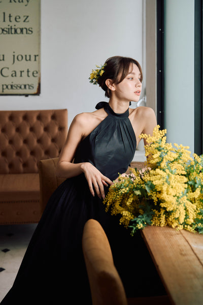 アメリカンスリーブ タフタドレス(W292BK)