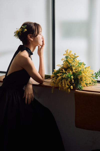 アメリカンスリーブ タフタドレス(W292BK)