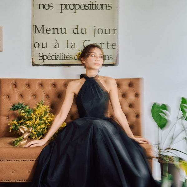 アメリカンスリーブ タフタドレス(W292BK)