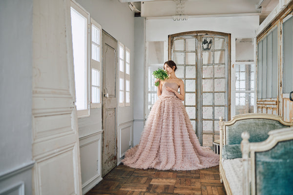 ベアトップ Aライン フリルドレス(W297DP)