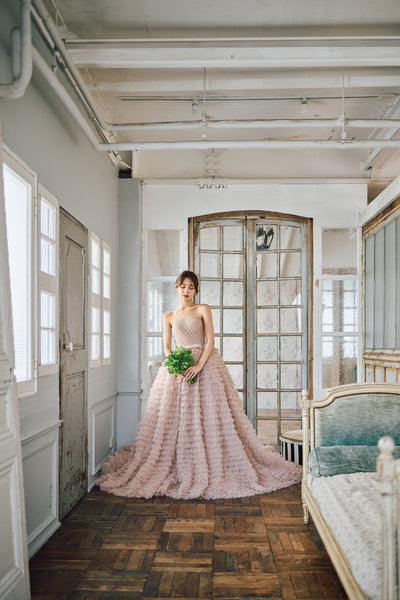 ベアトップ Aライン フリルドレス(W297DP)