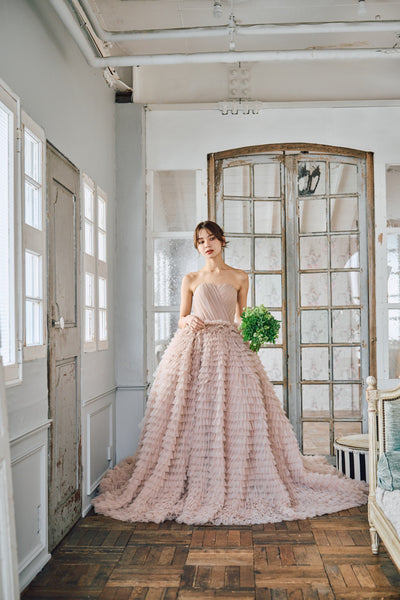 ベアトップ Aライン フリルドレス(W297DP)