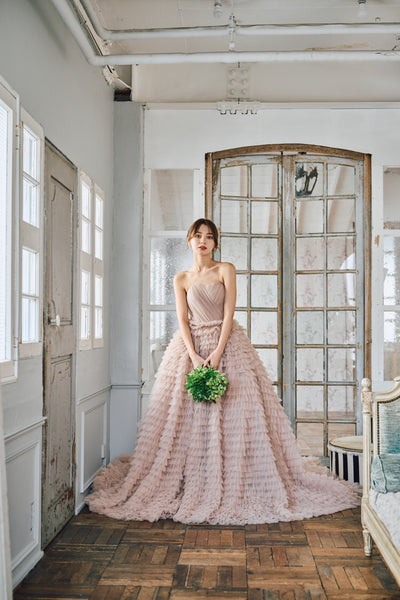 ベアトップ Aライン フリルドレス(W297DP)