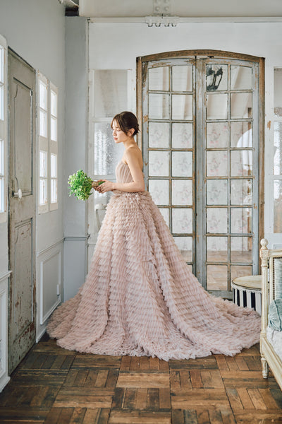 ベアトップ Aライン フリルドレス(W297DP)