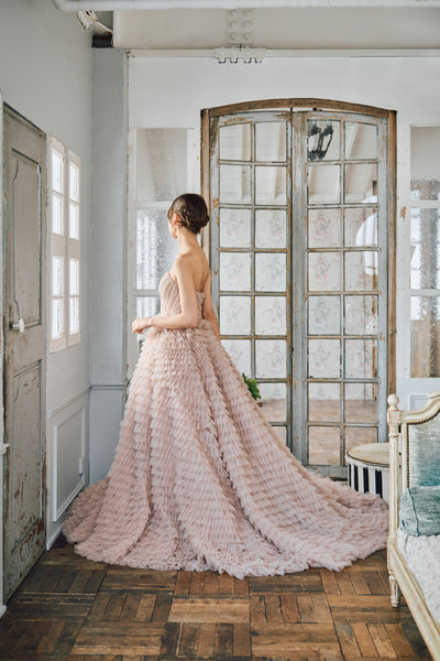 ベアトップ Aライン フリルドレス(W297DP)