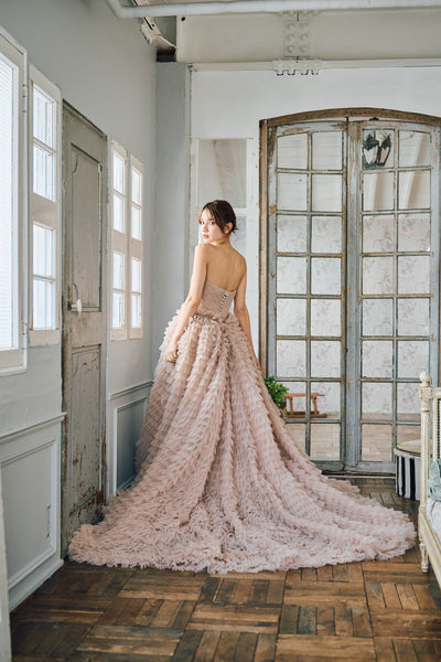 ベアトップ Aライン フリルドレス(W297DP)