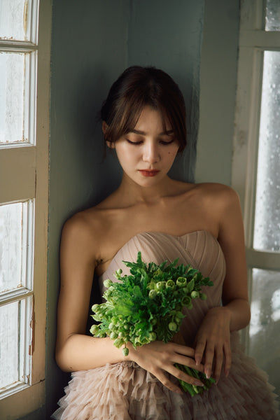 ベアトップ Aライン フリルドレス(W297DP)