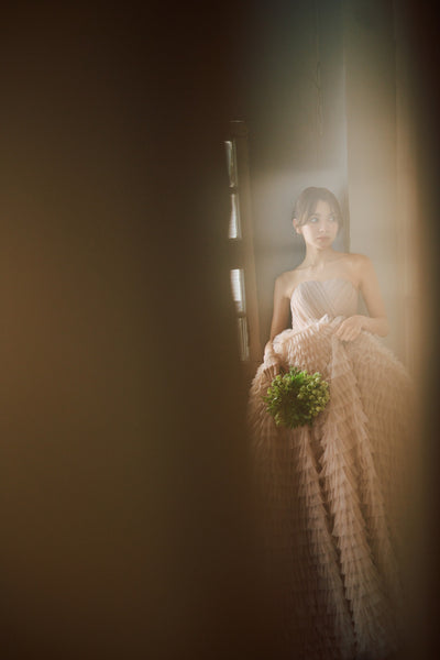 ベアトップ Aライン フリルドレス(W297DP)