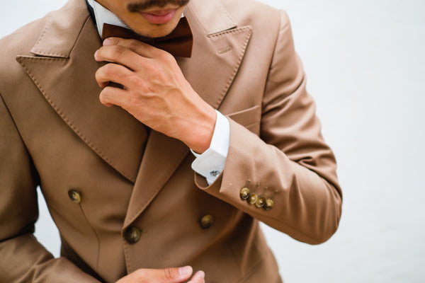 ダブル メンズスーツ タキシード ツーピース カーキブラウン (M02)