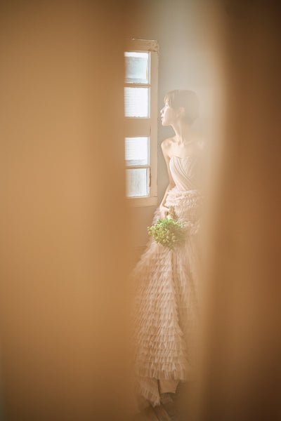 ベアトップ Aライン フリルドレス(W297DP)