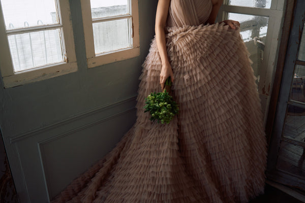 ベアトップ Aライン フリルドレス(W297DP)