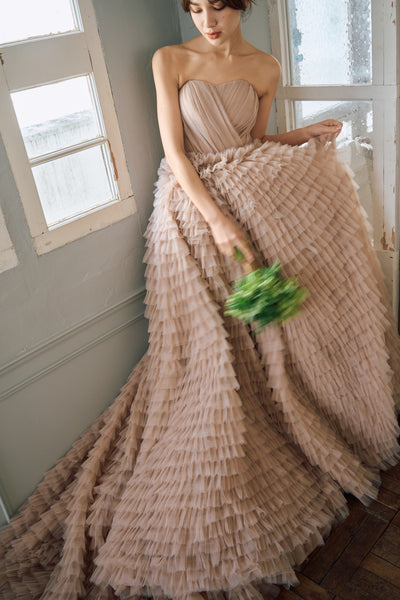 ベアトップ Aライン フリルドレス(W297DP)