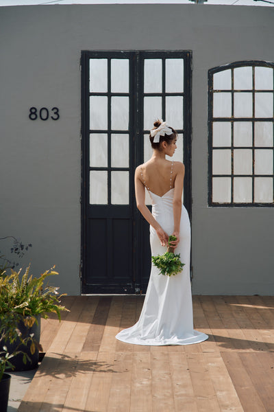 パールショルダー ソフトマーメイドドレス(W303)