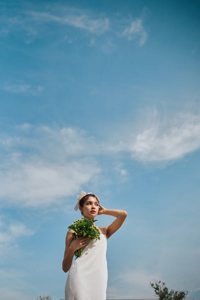 パールショルダー ソフトマーメイドドレス(W303)