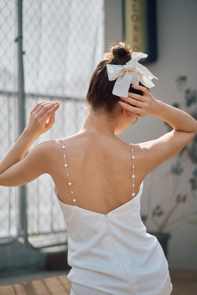 パールショルダー ソフトマーメイドドレス(W303)