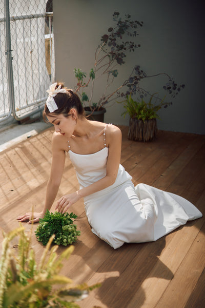 パールショルダー ソフトマーメイドドレス(W303)