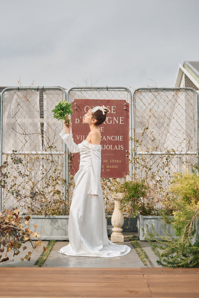 ロングスリーブ ドレープドレス(W305)