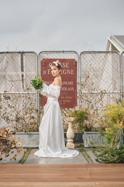 ロングスリーブ ドレープドレス(W305)