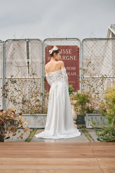 ロングスリーブ ドレープドレス(W305)