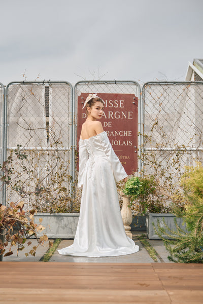 ロングスリーブ ドレープドレス(W305)