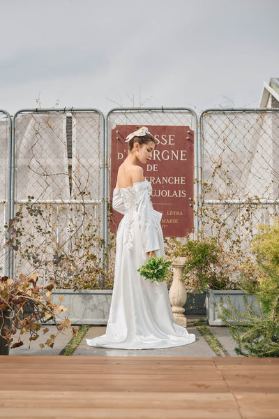 ロングスリーブ ドレープドレス(W305)