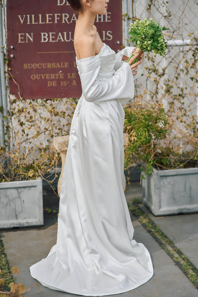 ロングスリーブ ドレープドレス(W305)