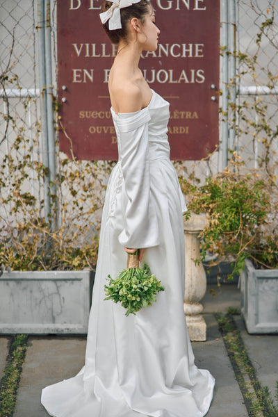 ロングスリーブ ドレープドレス(W305)