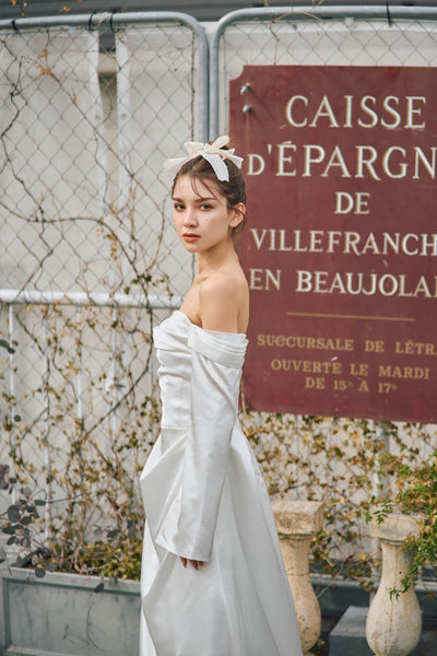 ロングスリーブ ドレープドレス(W305)