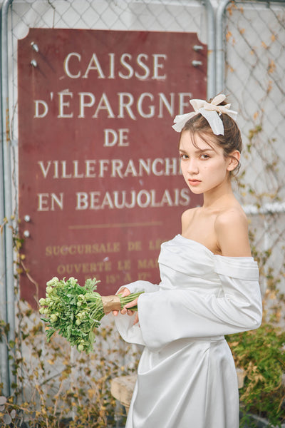 ロングスリーブ ドレープドレス(W305)