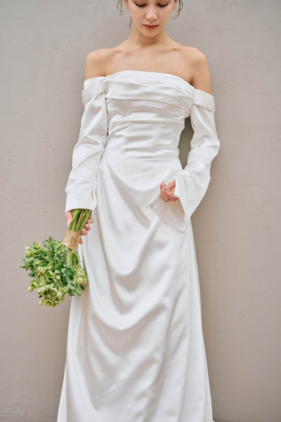 ロングスリーブ ドレープドレス(W305)