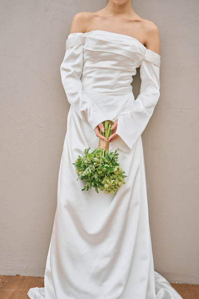 ロングスリーブ ドレープドレス(W305)