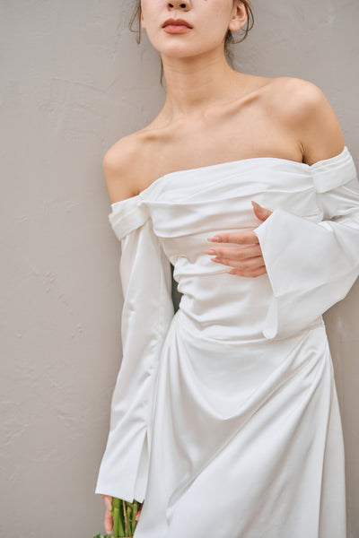 ロングスリーブ ドレープドレス(W305)