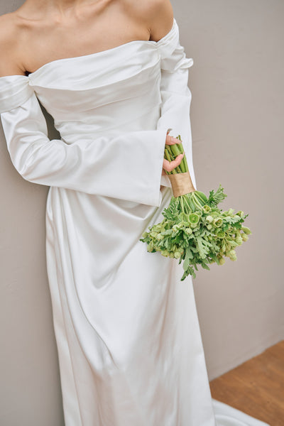 ロングスリーブ ドレープドレス(W305)