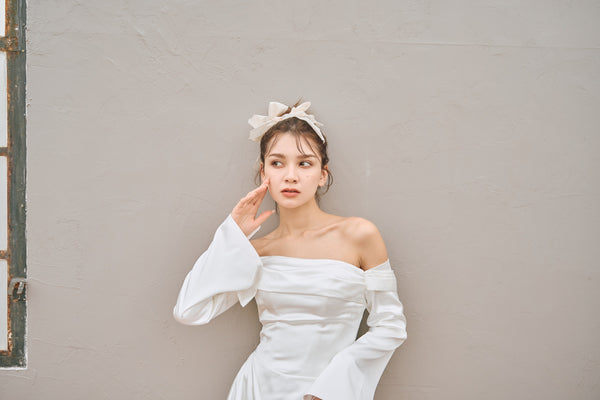 ロングスリーブ ドレープドレス(W305)