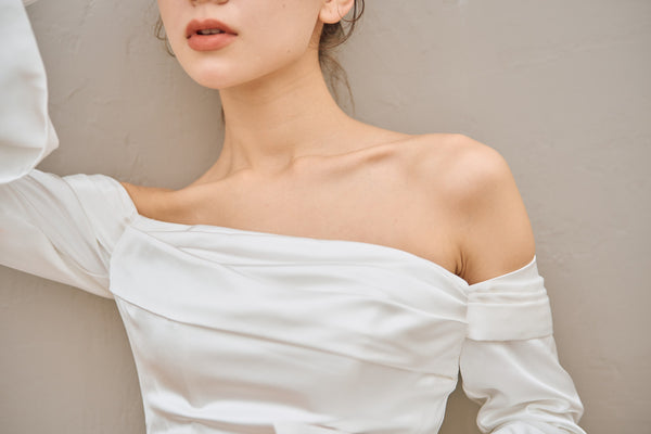 ロングスリーブ ドレープドレス(W305)