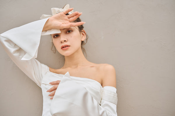 ロングスリーブ ドレープドレス(W305)