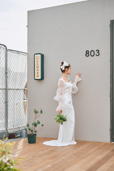 スクエアネック ロングスリーブドレス(N03)