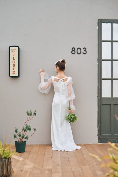 スクエアネック ロングスリーブドレス(N03)