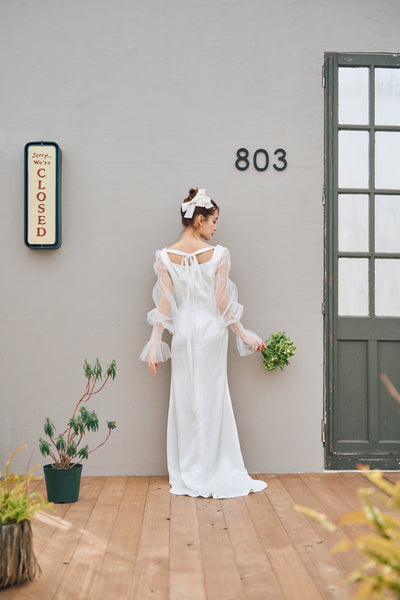 スクエアネック ロングスリーブドレス(N03)