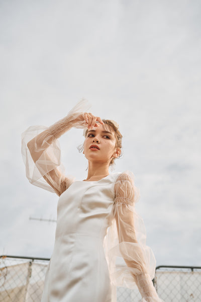 スクエアネック ロングスリーブドレス(N03)