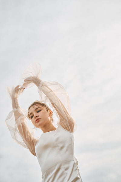 スクエアネック ロングスリーブドレス(N03)