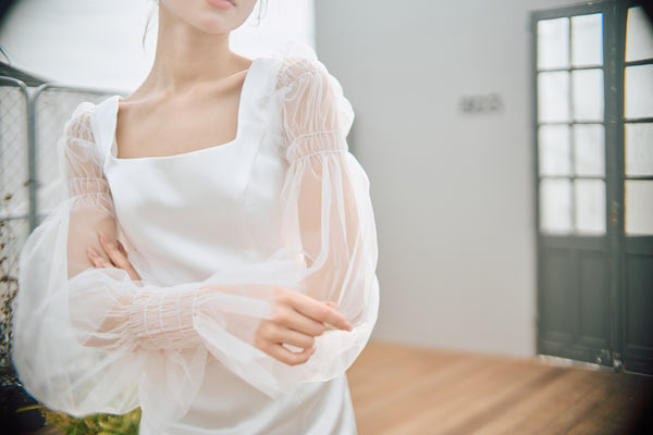 スクエアネック ロングスリーブドレス(N03)