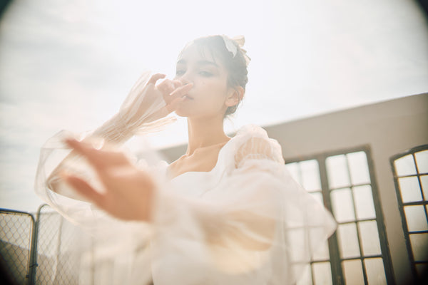 スクエアネック ロングスリーブドレス(N03)