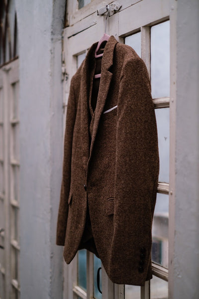 ツイード スリーピース メンズスーツ タキシード(M05)