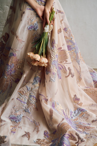 2way 総柄 ジャガード パフスリーブドレス(W299)